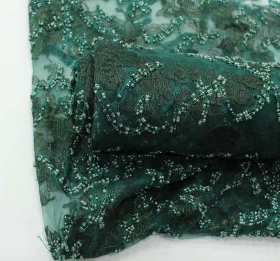 Green Hand Made Embroidery - Base net fabric