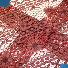 Maroon French Lace - Fabric