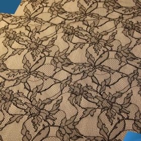 Black French Lace Fabric - 016