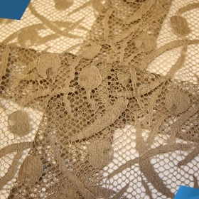 Mongoose Beige French Lace - Fabric