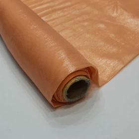 Plain Orange Lurex Chiffon Fabric - 004