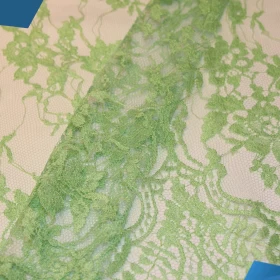 Lime Green French Lace - Fabric