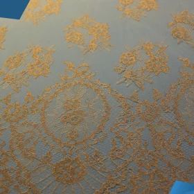 Golden design French Lace Fabric - 010