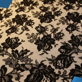 Black French Lace Fabric - 014