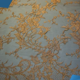 Golden design French Lace Fabric - 006