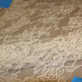 White Floral French Lace - Fabric