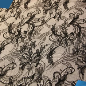 Black French Lace Fabric - 022