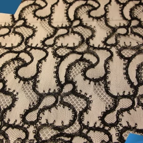 Black French Lace Fabric - 069