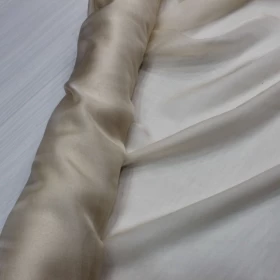 Beige Chiffon Pure silk Fabric - 010