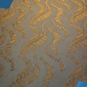 Golden design French Lace Fabric - 026