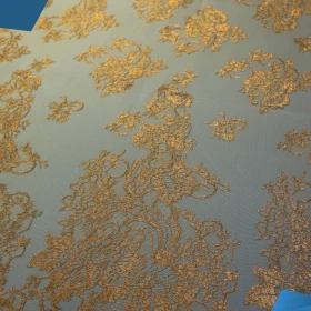 Golden design French Lace Fabric - 013