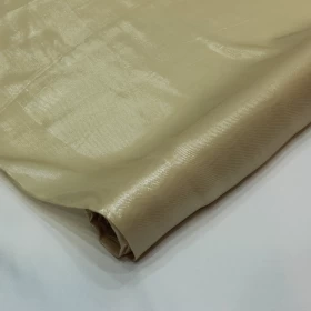 Plain Beige Lurex Chiffon Fabric - 011