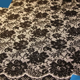 Black French Lace Fabric - 030