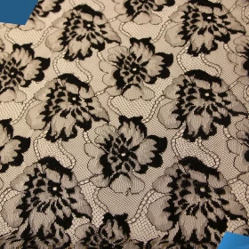 Black French Lace Fabric - 012