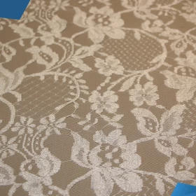 White Floral French Lace - Fabric