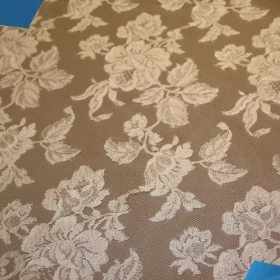 White Floral French Lace - Fabric