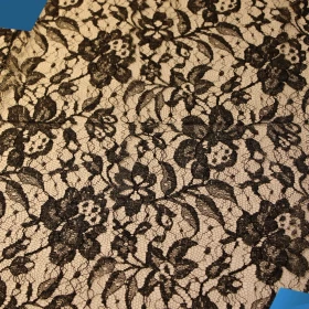 Black French Lace Fabric - 042