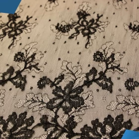 Black French Lace Fabric - 015