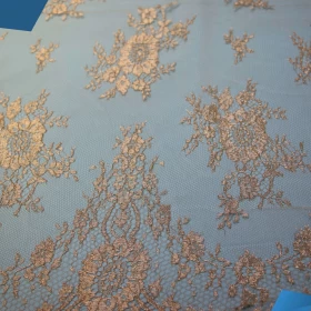 Golden design French Lace Fabric - 005