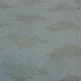 White Hard Lace Fabric - 018