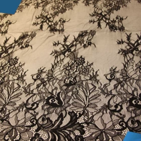 Black French Lace Fabric - 055