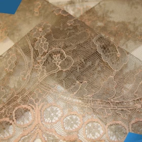 Brown French Lace - Fabric