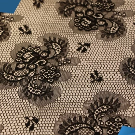 Black French Lace Fabric - 006