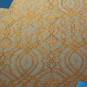 Golden design French Lace Fabric - 016