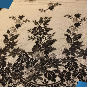 Black French Lace Fabric - 038