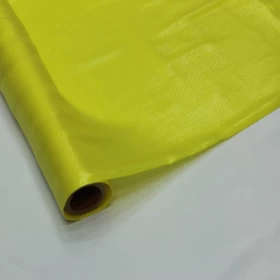 Plain Lemon Yellow Lurex Chiffon Fabric - 005