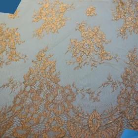 Golden design French Lace  Fabric - 003