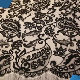 Black French Lace Fabric - 021