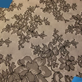 Black French Lace Fabric - 005