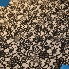 Black French Lace Fabric - 057