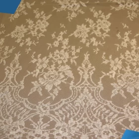 White Floral French Lace - Fabric