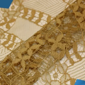 Light Brown French Lace - Fabric