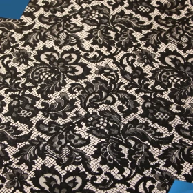 Black French Lace Fabric - 010