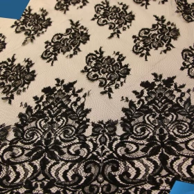 Black French Lace Fabric - 018