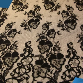 Black French Lace Fabric - 066