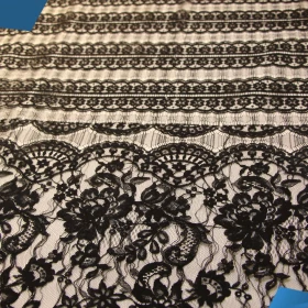 Black French Lace Fabric - 004