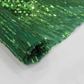 Green Hand Made Embroidery - Net Fabric