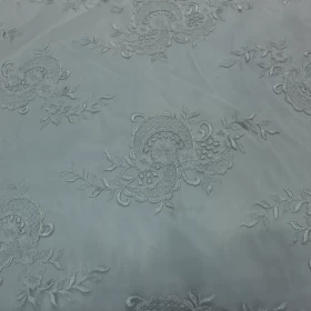 White Hard Lace Fabric - 009