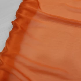 Orange Chiffon Pure silk Fabric - 005