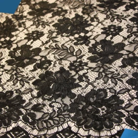 Black French Lace Fabric - 037