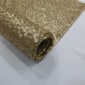 Golden Hand Made Embroidery - Tulle Fabric