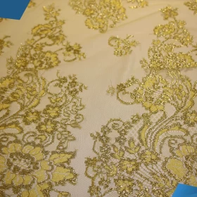 French Lurex Lace Fabric - 026