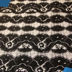 Black French Lace Fabric - 008