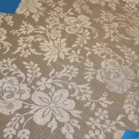 White Floral French Lace - Fabric