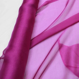 Pink Chiffon Pure silk Fabric - 007