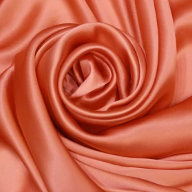 Pure Silk Fabric-  Orange